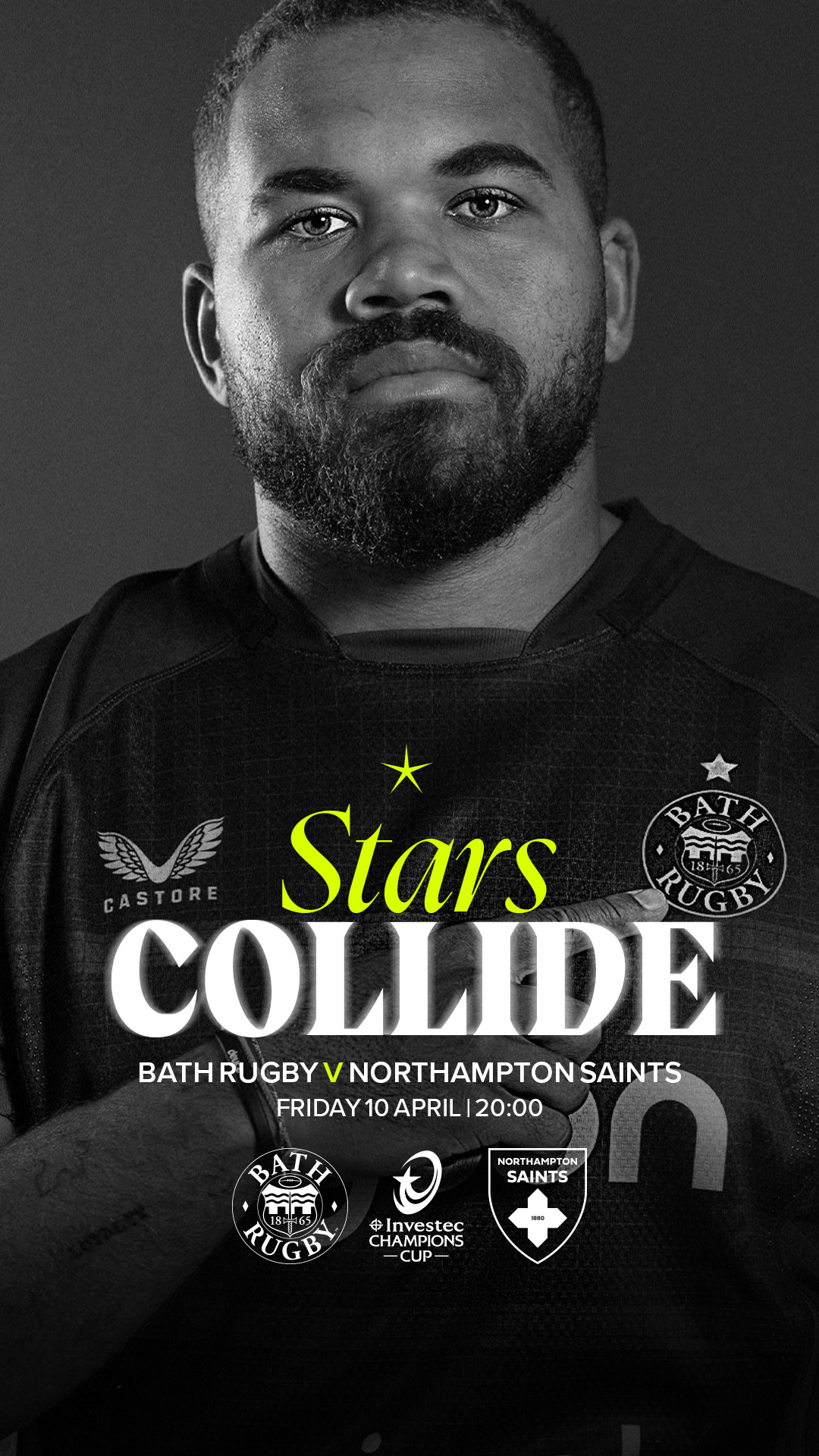 Bath Rugby v Northampton Saints — Stars Collide matchday ad
