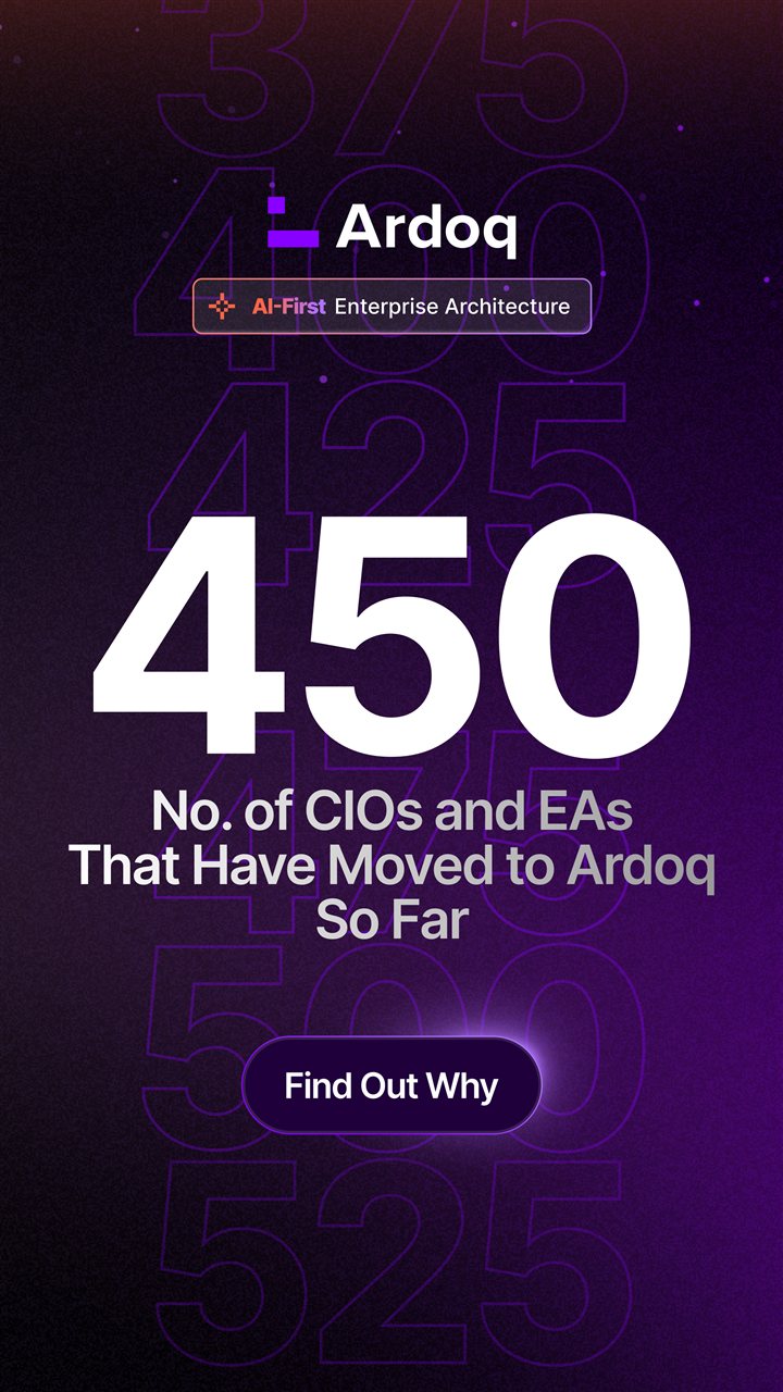 Ardoq ad — 450 CIOs and EAs have moved to Ardoq