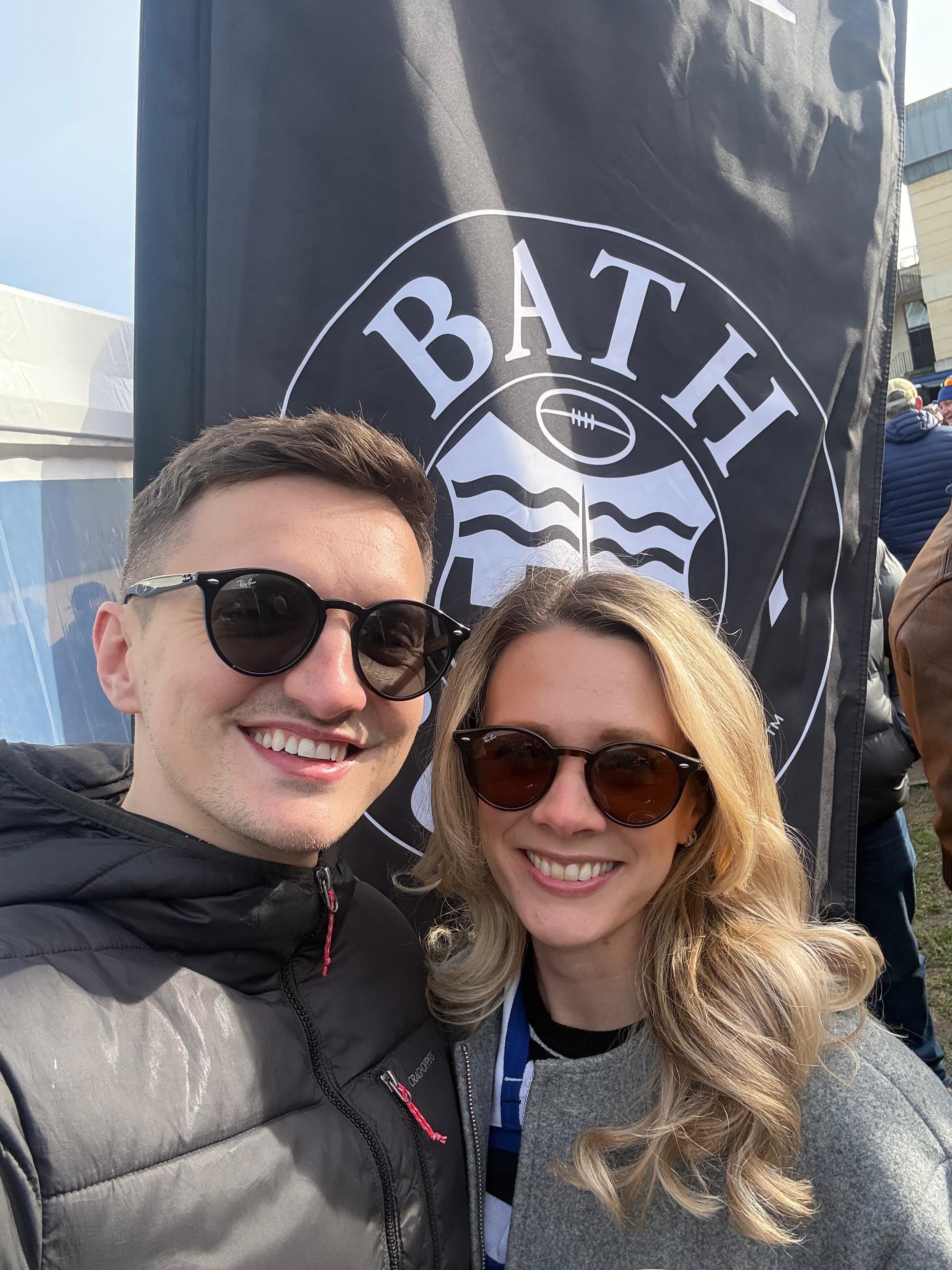 Elliot and Jess at Bath Rugby