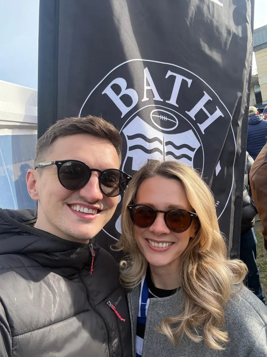 Elliot and Jess at Bath Rugby